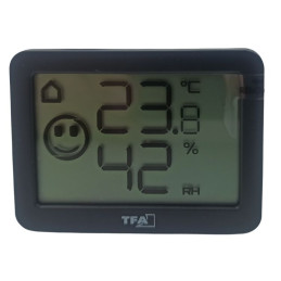 Elektroniczny higrometr` termometr` mały w kolorze czarnym