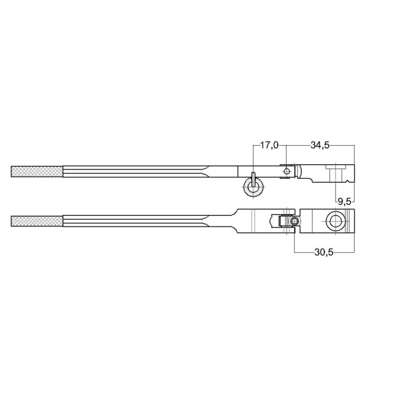 Trzonki fortepianowe` grab` Yamaha nowego typu` rolki Ø 10 mm