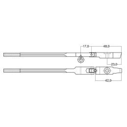 Trzonki fortepianowe` grab` typu Baldwin` nowy typ` rolki Ø 10 mm