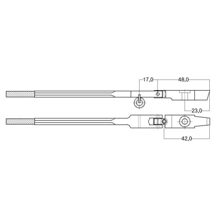 Trzonki fortepianowe` grab` typu Baldwin` nowy typ` rolki Ø 10 mm