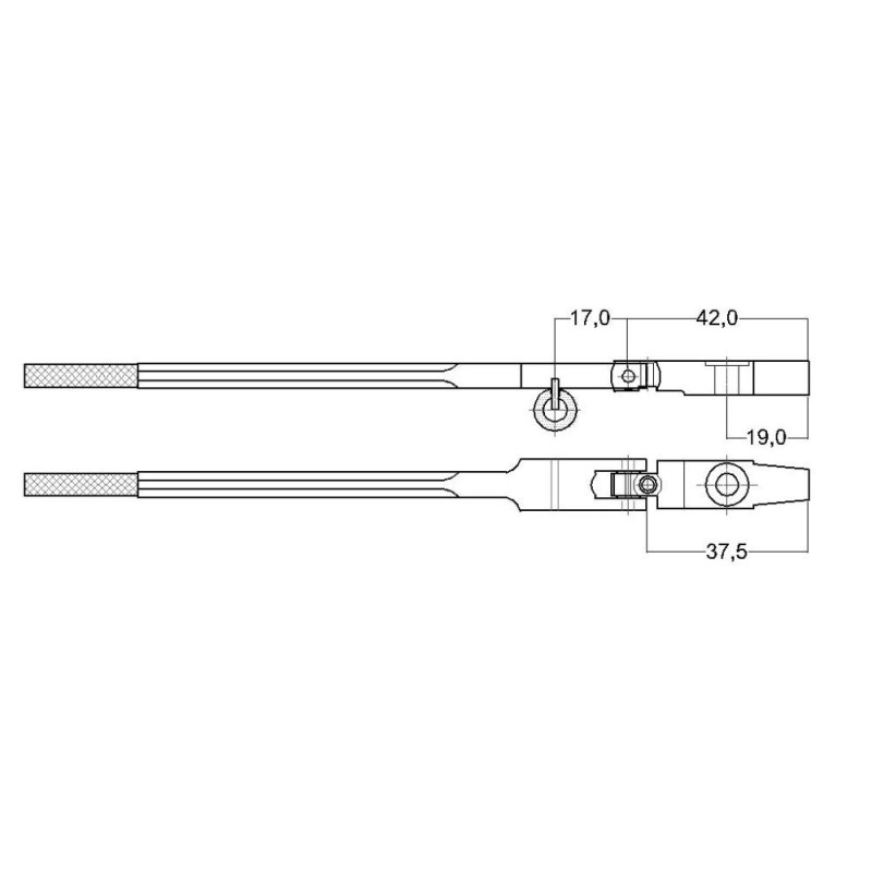 Trzonki fortepianowe` grab` typ  Pratt-Read` rolki Ø 10 mm